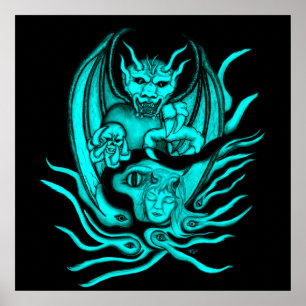 Mitternachtstraum - Träume im Tattoo-Stil Poster