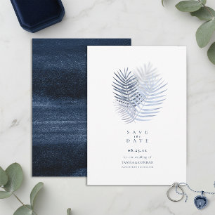 Mitternachtstropische Palmen Moody Blue ID1322 Save The Date