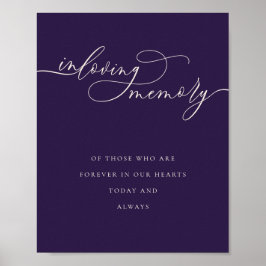 Mitternachtsviolett In Loving Memory Elegant Poster