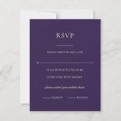 Mitternachtsviolette RSVP Minimale Botanische Eleg Karte (Vorderseite)