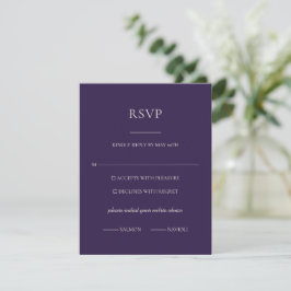 Mitternachtsviolette RSVP Minimale Botanische Eleg Karte