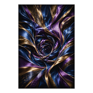 Mitternachtsvioletter Luxus-3D-Abstrakt-Vortex-Pos Fotodruck