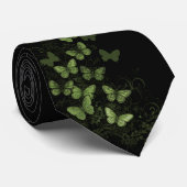 Mitternachtswald-Schmetterling – Elegantes Schwarz Krawatte (Gerollt)