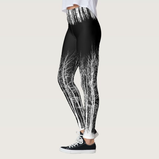 Mitternachtswaldschwarzweiss-Leggings Leggings (Links)