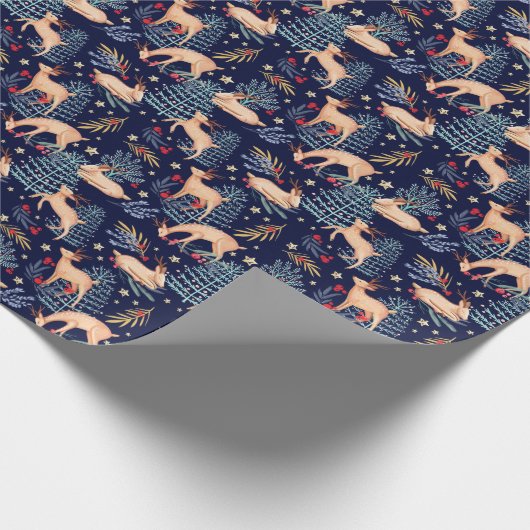 Mitternachtswaldwaldren-u. -Weihnachtsbaum Geschenkpapier (Ecke)