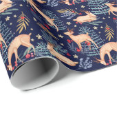 Mitternachtswaldwaldren-u. -Weihnachtsbaum Geschenkpapier (Rolleneckpunkt)