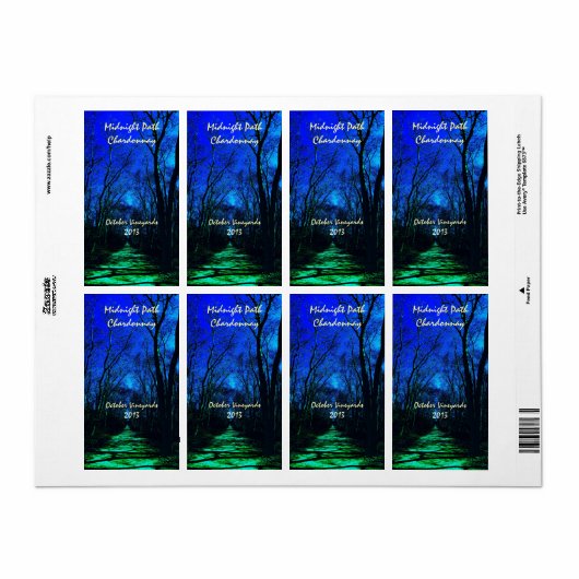 Mitternachtsweg Weinetiketten (Vorne)