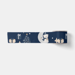 Mitternachtsweihnachten | Navy, Silber & Gold Satinband