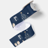Mitternachtsweihnachten | Navy, Silber & Gold Satinband (Rückseite)