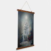 Mitternachtsweihnachten Wandteppich Mit Holzrahmen (Gewinkelt)