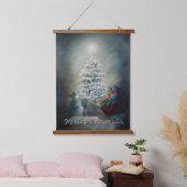 Mitternachtsweihnachten Wandteppich Mit Holzrahmen (Schlafzimmer)