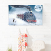 Mitternachtsweihnachtszug mit Mädchen und Sankt Banner (Insitu)