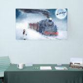 Mitternachtsweihnachtszug mit Mädchen und Sankt Banner (Messeveranstaltung)