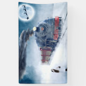 Mitternachtsweihnachtszug mit Mädchen und Sankt Banner (Vertikal)