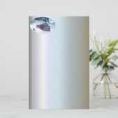 Mitternachtsweihnachtszug mit Mädchen und Sankt Briefpapier (Stehend Vorderseite)