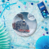 Mitternachtsweihnachtszug mit Mädchen und Sankt Pappteller (Party)