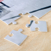 Mitternachtsweihnachtszug mit Mädchen und Sankt Puzzle (Seite)