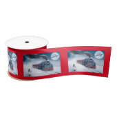 Mitternachtsweihnachtszug mit Mädchen und Sankt Satinband (Spule)