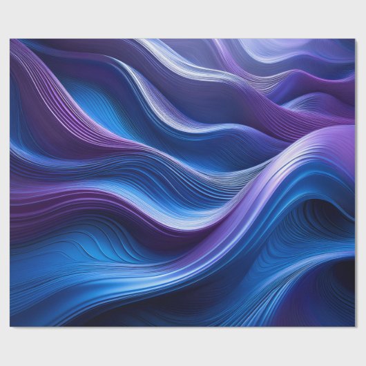 Mitternachtswellen – Eleganter Abstrakter Flow Pap Geschenkpapier (Flach)