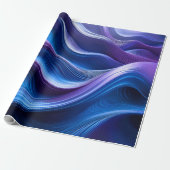 Mitternachtswellen – Eleganter Abstrakter Flow Pap Geschenkpapier (Ungerollt)