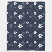 Mitternachtswinterdecke Blume Fleecedecke (Vorderseite)
