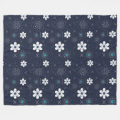 Mitternachtswinterdecke Blume Fleecedecke (Vorderseite (Horizontal))