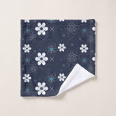 Mitternachtswinters Blume Badetuch Set (Waschlappen)