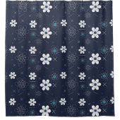 Mitternachtswintervorhang Blume Duschvorhang (Vorderseite)