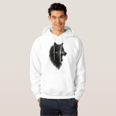 Mitternachtswolfkopf Brüllen Hoodie (Vorne ganz)