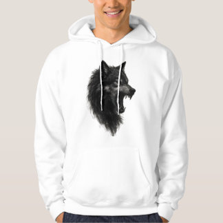 Mitternachtswolfkopf Brüllen Hoodie