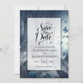 Mitternachtszauberei und Mondlicht-Wings-Hochzeit Save The Date (Vorderseite)