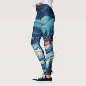 Mitternachtszene im Winter mit Schneebesen Leggings (Links)