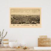 Mittineague, MA Panoramic Map - 1889 Poster (Küche)