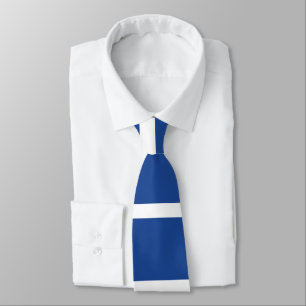 Mittler-Blaue und weiße Krawatte