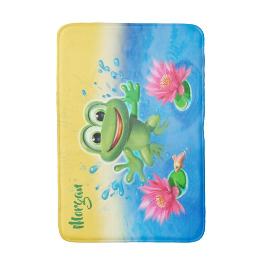 Mittlere Badematte Leap Frog Design. (Vorderseite Vertikal)