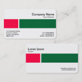 Mittlere Band - Zwei Töne 02 - Rot und Grün Visitenkarte (Vorne/Hinten)