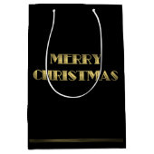 Mittlere Black Art Deco Weihnachtsgeschenke Geschenktüte (Vorderseite)