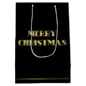 Mittlere Black Art Deco Weihnachtsgeschenke Geschenktüte (Rückseite)