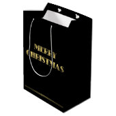 Mittlere Black Art Deco Weihnachtsgeschenke Geschenktüte (Rückseite Schrägansicht)