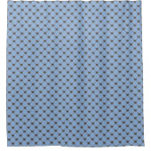 MITTLERE BLAU MIT TINY BROWN HERZEN DUSCHVORHANG (Vorderseite)