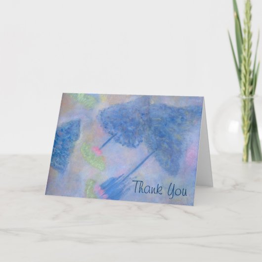 Mittlere blaue Bäume Danke Karte (Vorderseite)