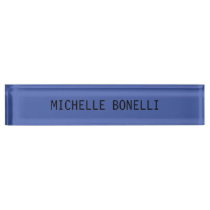 Mittlere blaue Farbe Minimalistisch Schlicht Legit Namensplakette