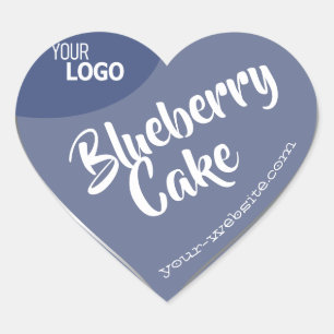 Mittlere blaue Silber-Rahmen-Logo-Vorlagenbacken Herz-Aufkleber