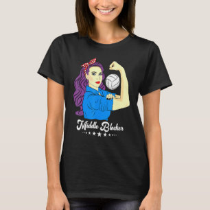 Mittlere Blocker Vintager Volleyballtee T-Shirt