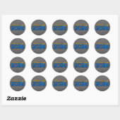 Mittlere Blue-Gold-Chalkboard-Abschluss-Sticker Runder Aufkleber (Blatt)