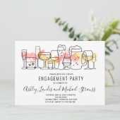 Mittlere Cocktailgetränke Einladung zur Party (Stehend Vorderseite)