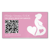 Mittlere Ehefrau oder Doula Pink Schwangerschaft O Magnetische Visitenkarte (Vorderseite)