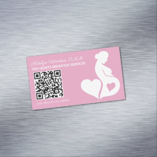 Mittlere Ehefrau oder Doula Pink Schwangerschaft O Magnetische Visitenkarte
