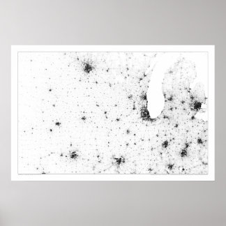 Mittlere Eisenbahn-Konstellation Zählung Dotmap Poster