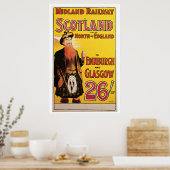 Mittlere Eisenbahn nach Schottland Vintage Travel Poster (Küche)